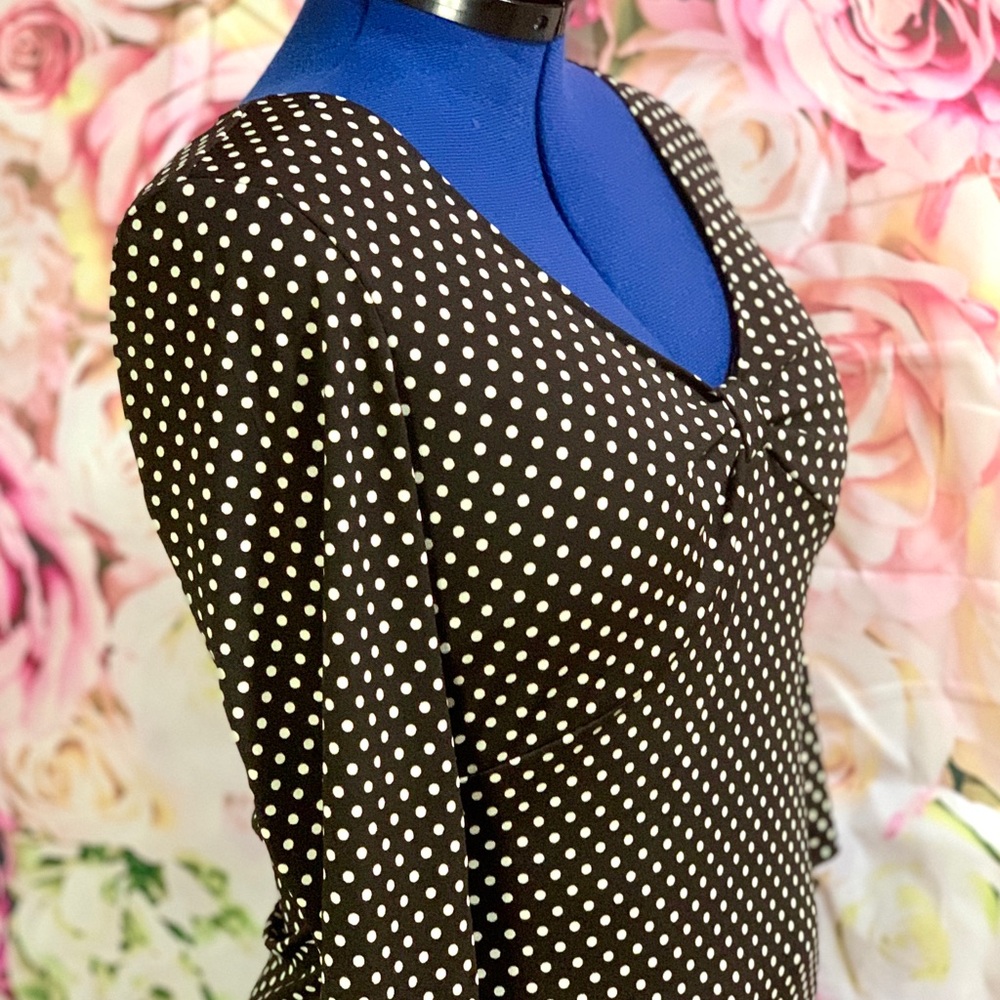 Black and White Polka Dot Midi Dress